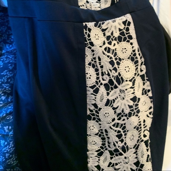 NWT,Little Mistress-Lond,Navy/Cream,
Asymmetrical Hem,Old Hollywood WOW,Size 10 - Picture 3 of 9